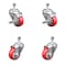 Service Caster 3.5 Inch SS Red Polyurethane Swivel 1/2 Inch Threaded Stem Caster Brakes, 2PK SSTS20S3514-PPUB-RED-TLB-121315-2-S2 - alternate 1